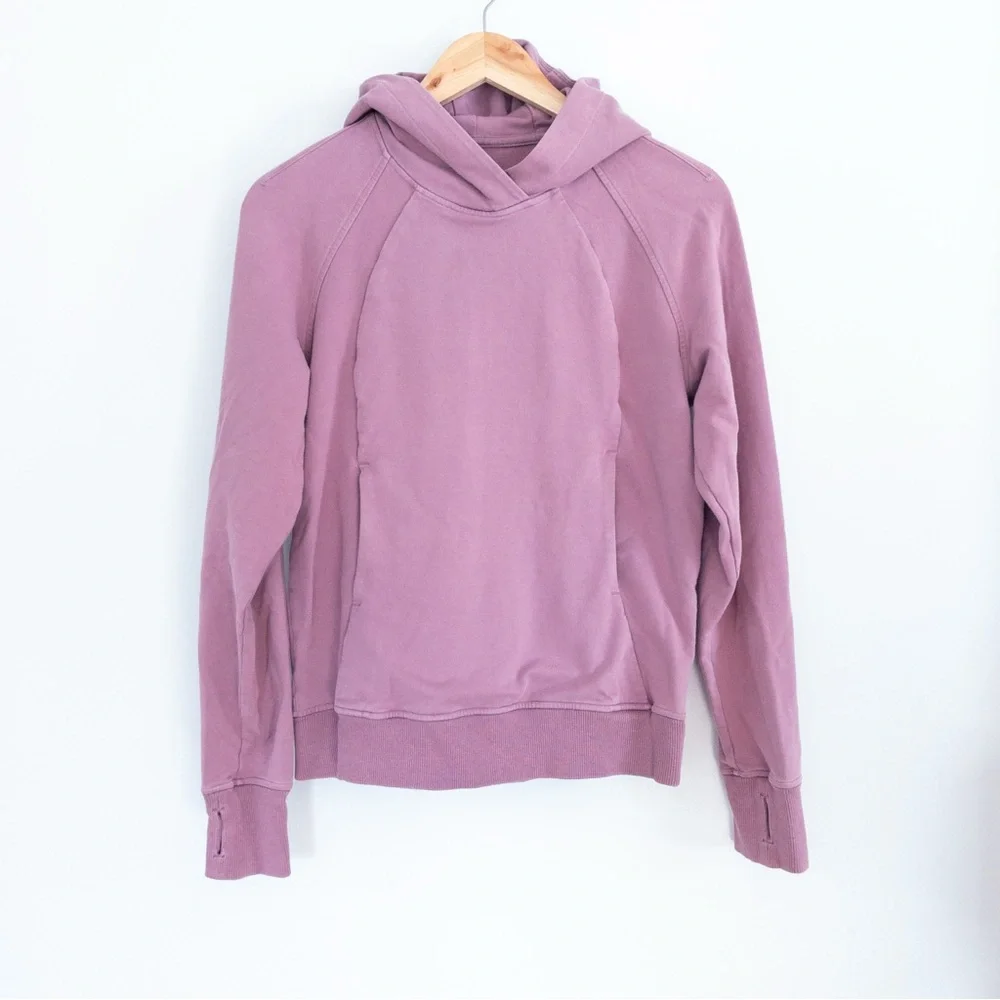 Lululemon Scuba Pullover Hoodie Sweatshirt Figue Pink Mauve Relaxed Fit Size 2 - Picture 4 of 9